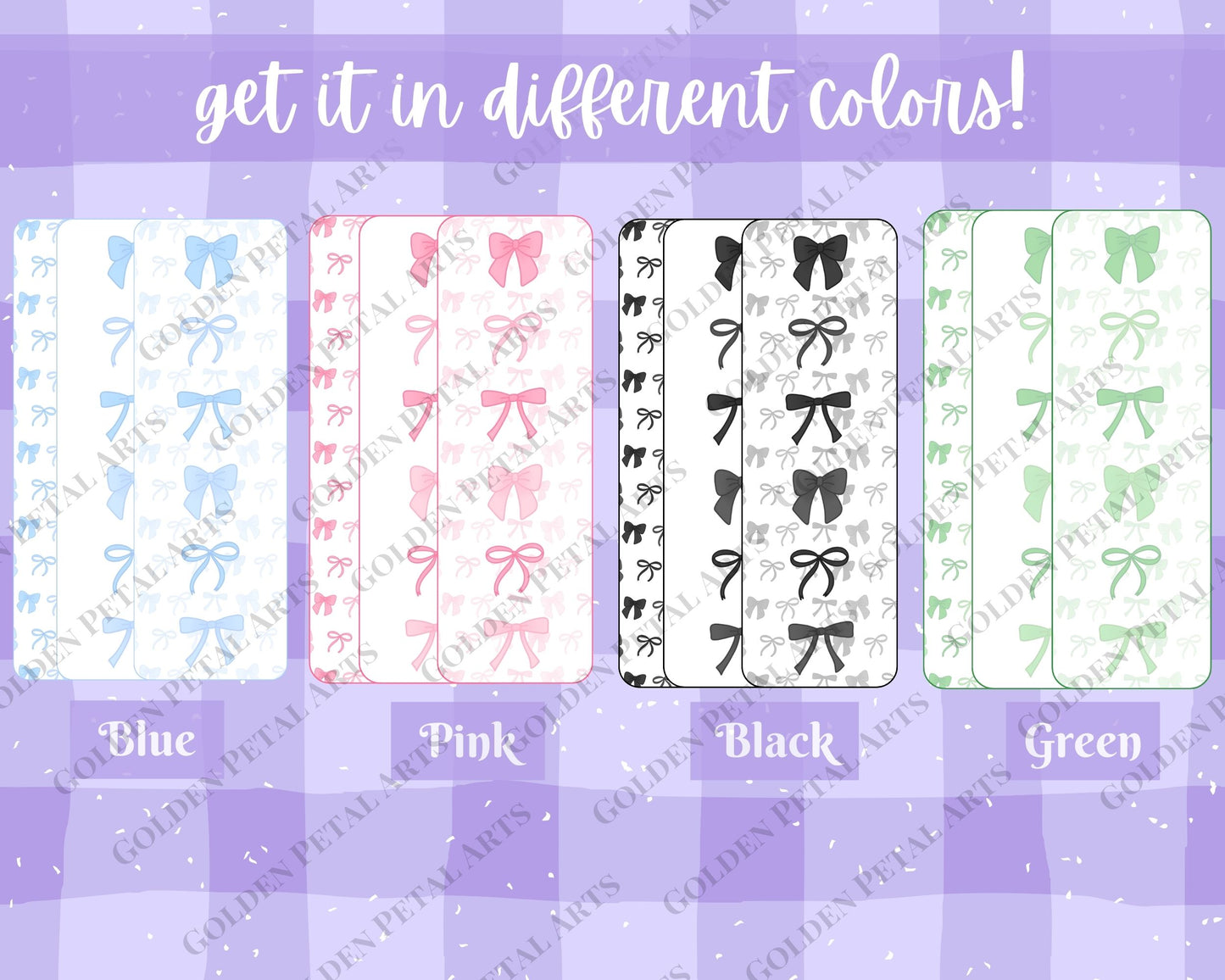 Coquette Bows Bookmark - Purple
