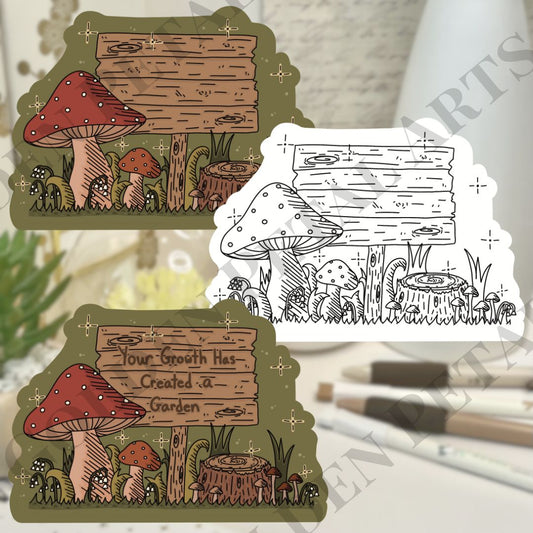 Mushroom Garden Sticker