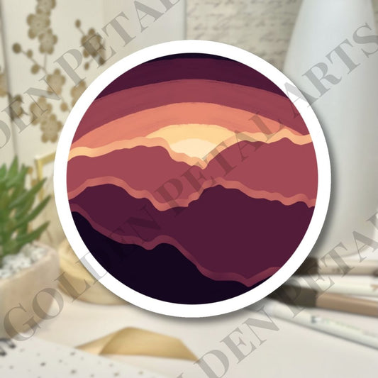 Dark Sunset Circular Sticker