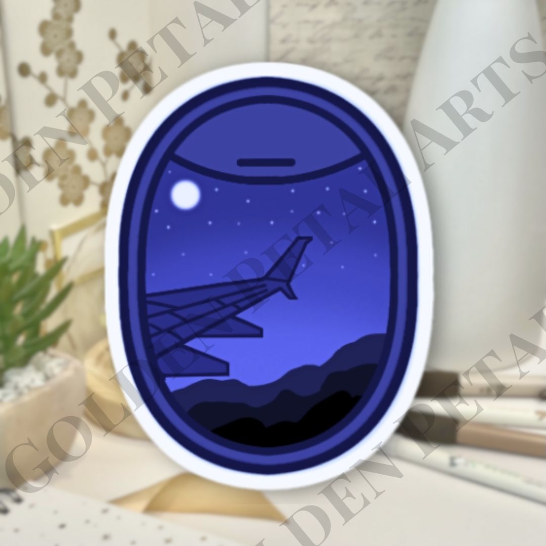 Night Plane Window Sticker