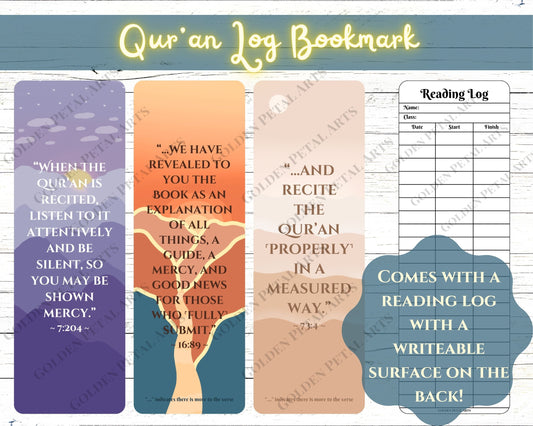 Class Qur'an Tracker Bookmark