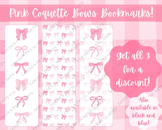 Coquette Bows Bookmark - Pink