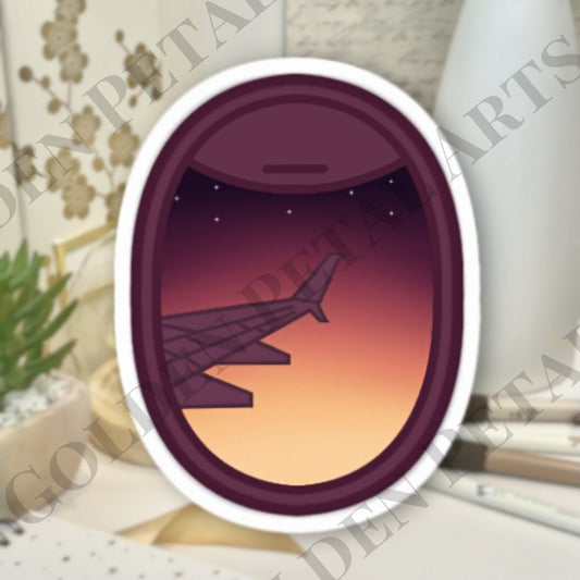 Dark Sunset Plane Window Sticker