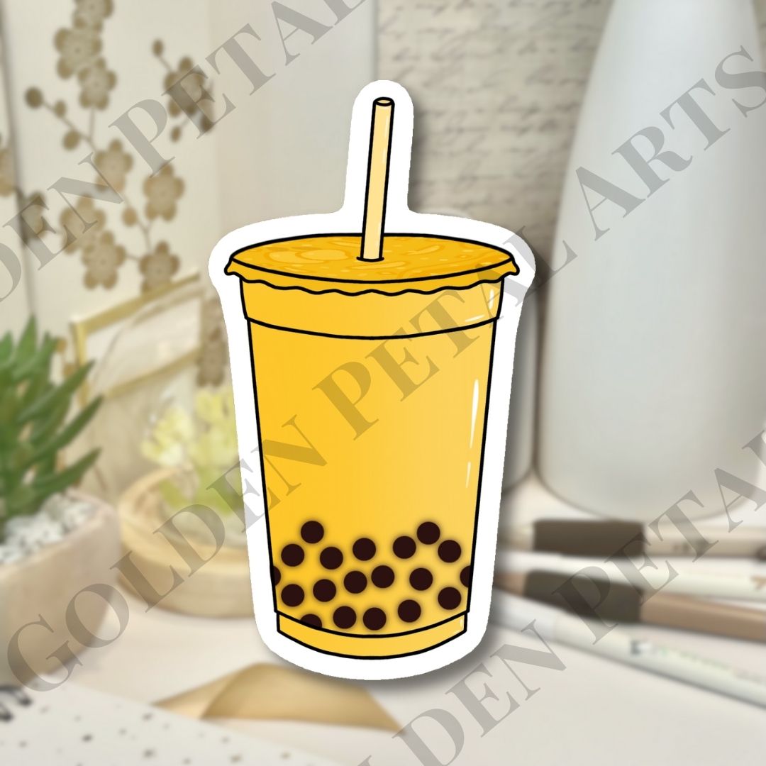 Mango Bubble Tea Sticker