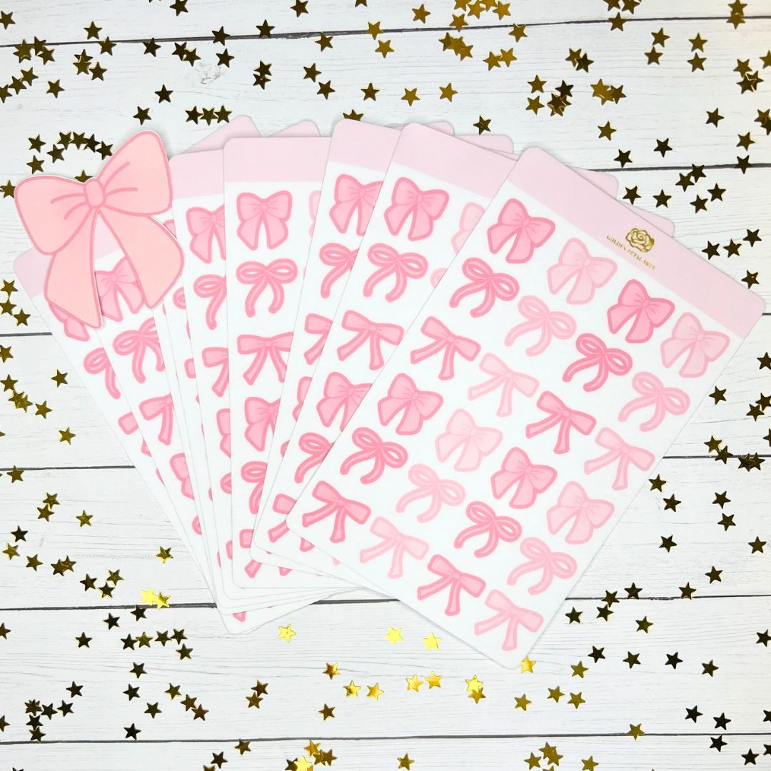 MIXED Pink Coquette Bow Sticker Sheet (1 pc)