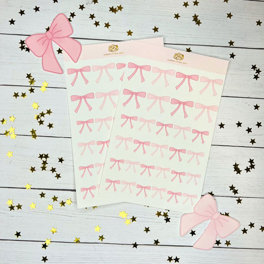 Pink Coquette Bow Style 3 Sticker Sheet (1 pc)