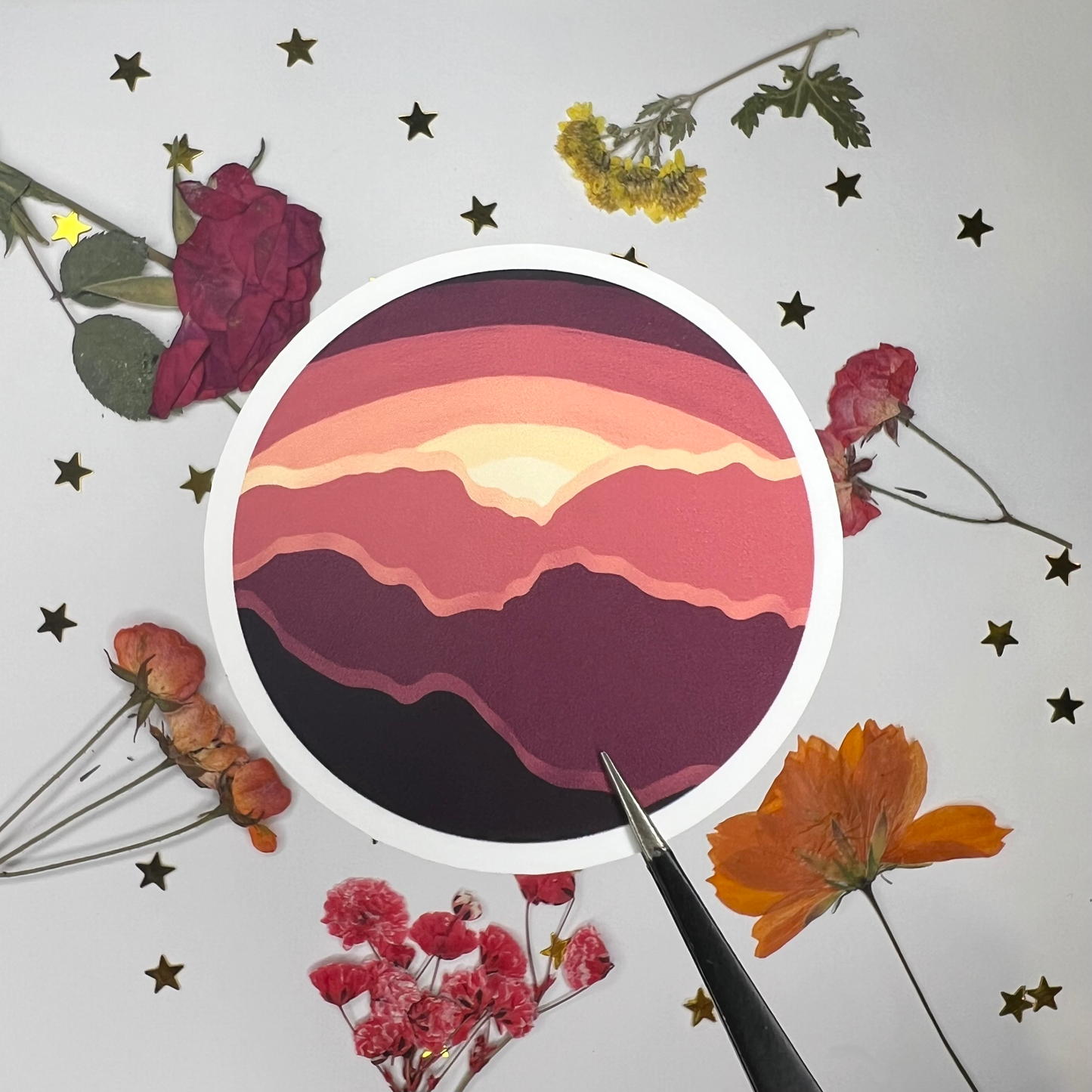 Dark Sunset Circular Sticker