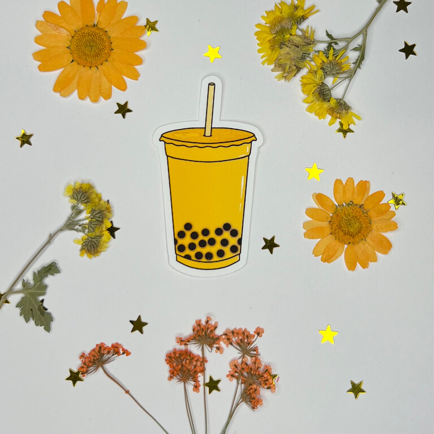 Mango Bubble Tea Sticker