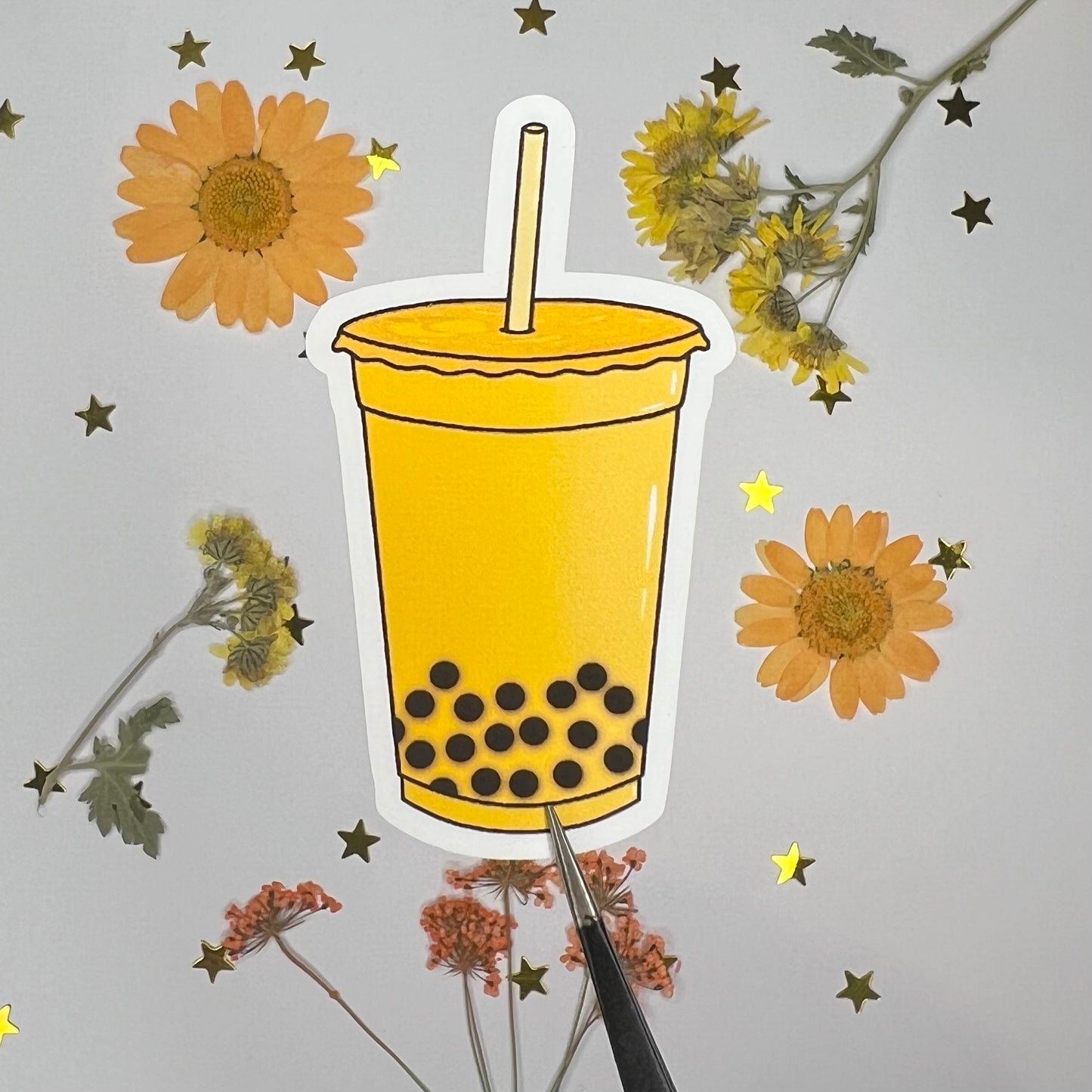 Mango Bubble Tea Sticker