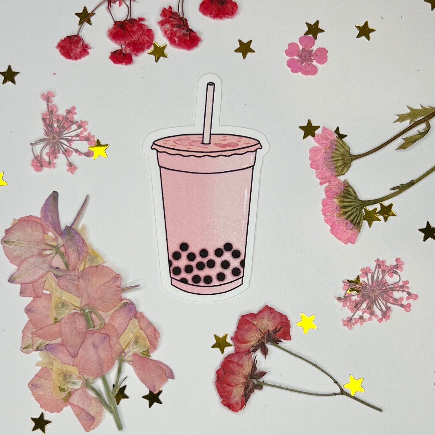 Strawberry Bubble Tea Sticker