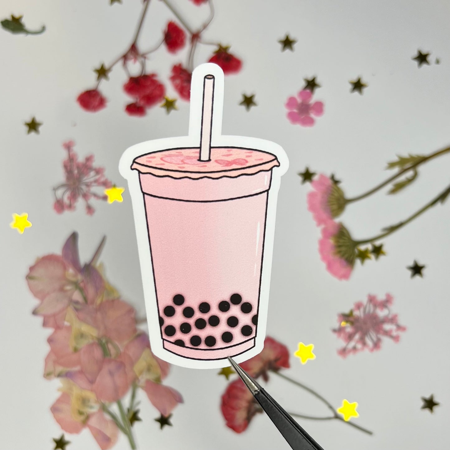 Strawberry Bubble Tea Sticker