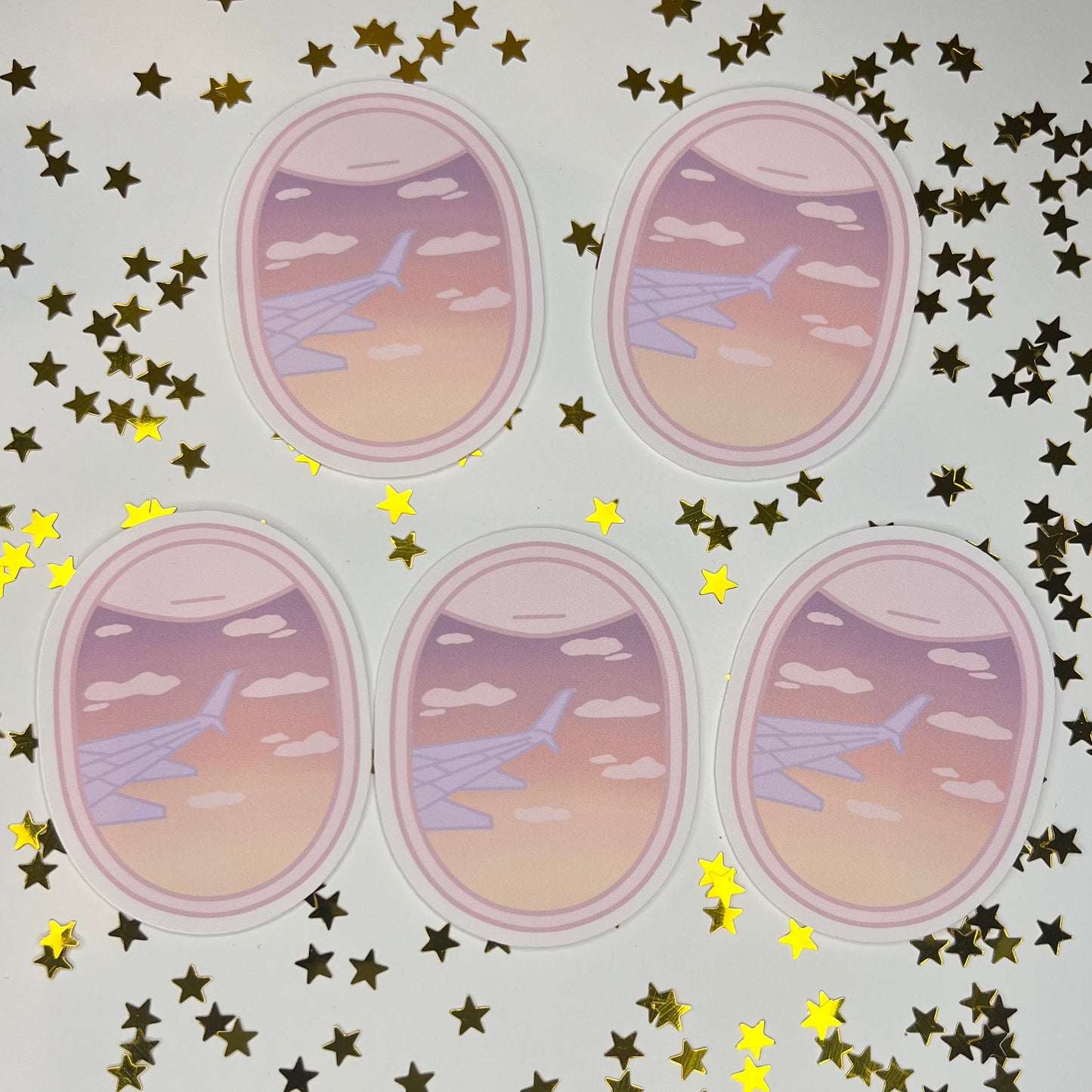 Pastel Sunrise Plane Window Sticker