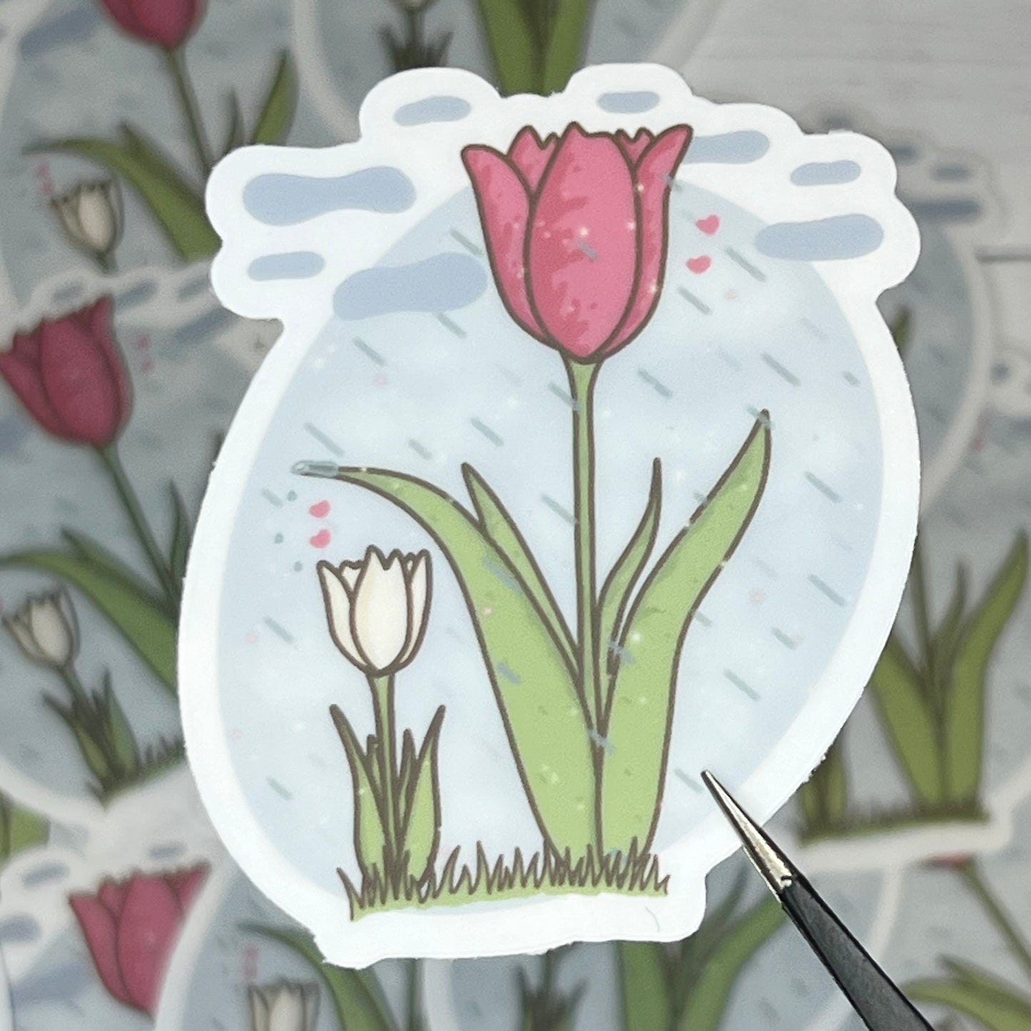 Tulip Besties Sticker - Clear