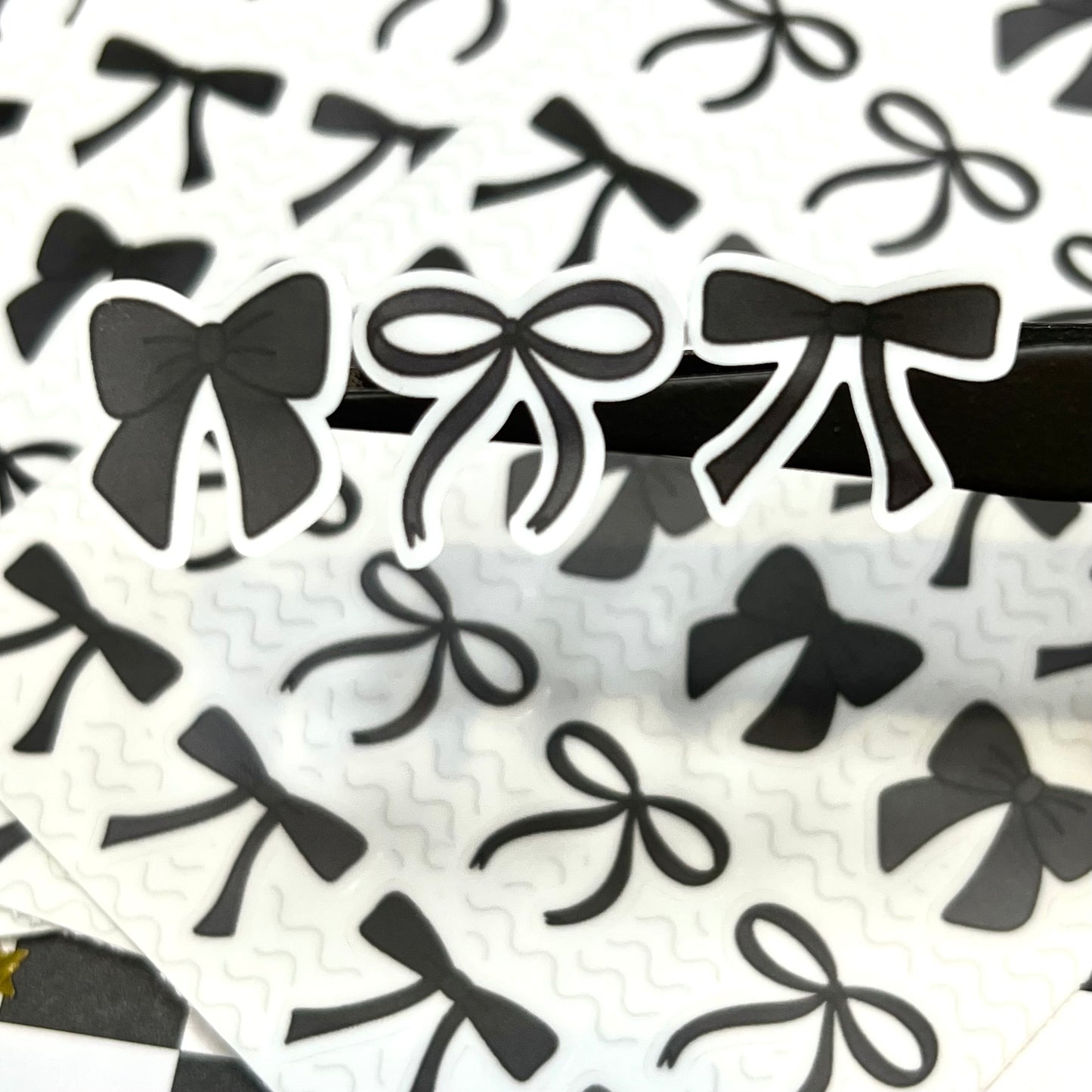 Dark Coquette Bows w/ White Borders Sticker Sheet (1 pc)