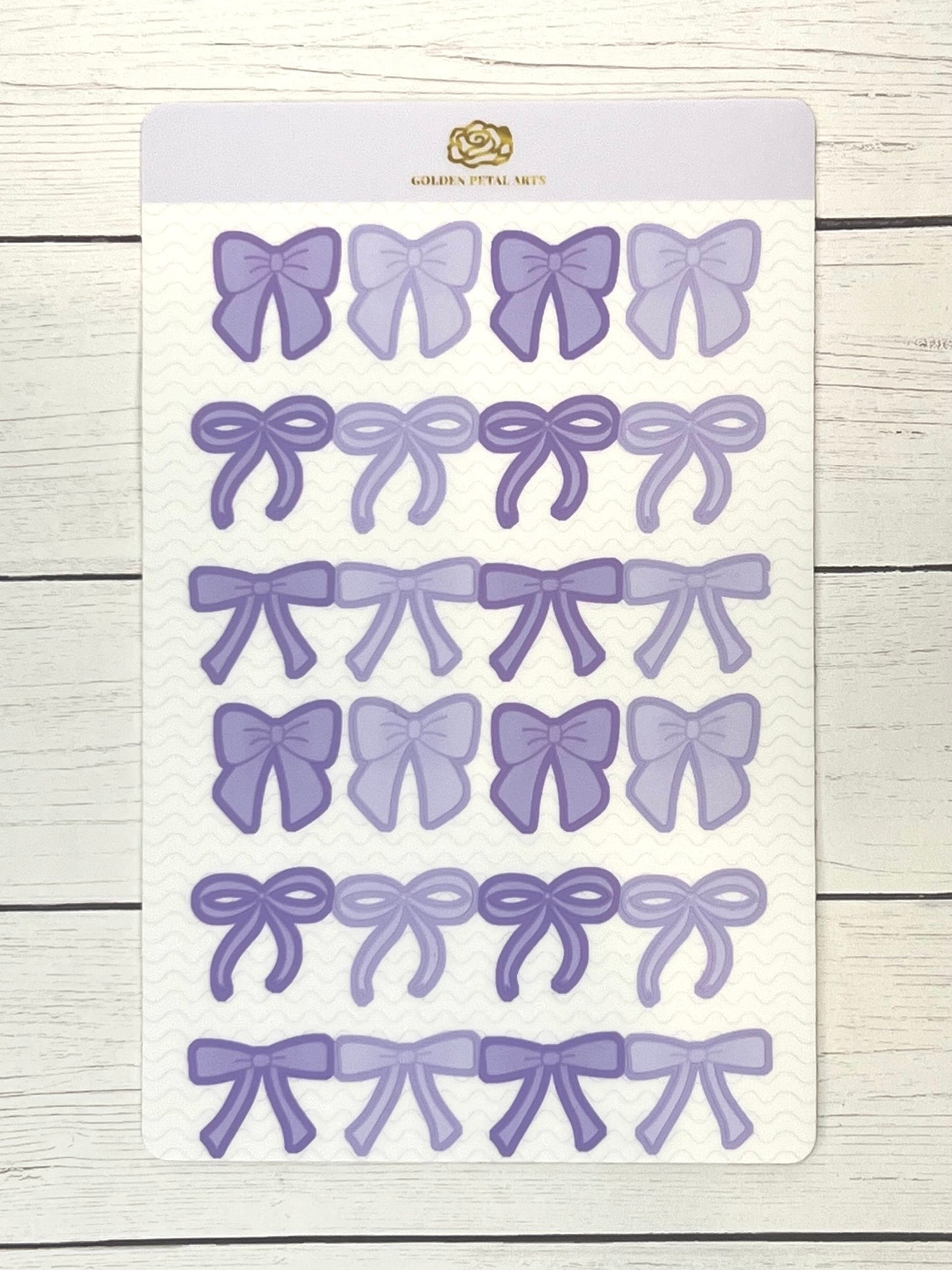 Purple Coquette Bows Sticker Sheet (1 pc)