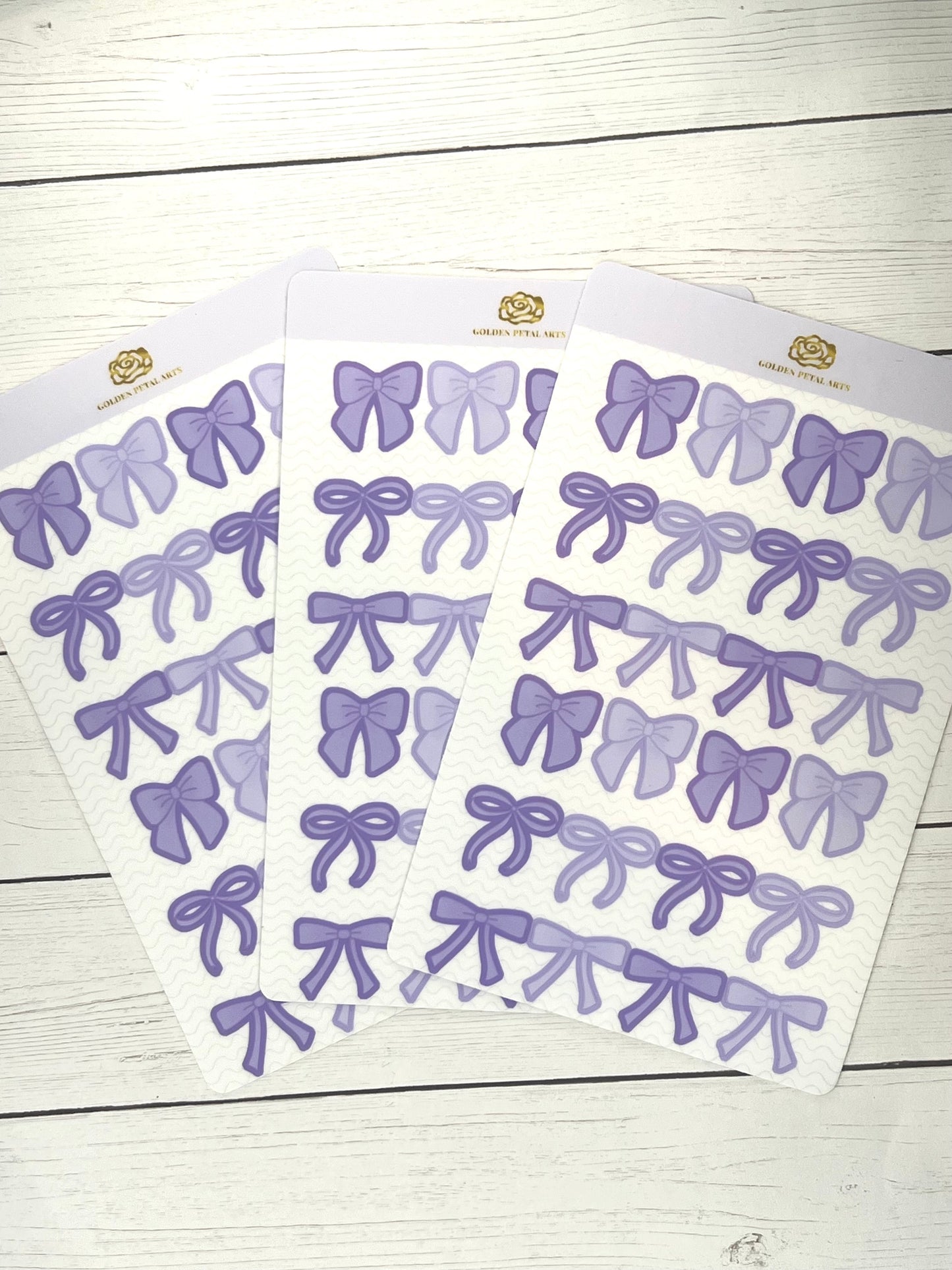 Purple Coquette Bows Sticker Sheet (1 pc)