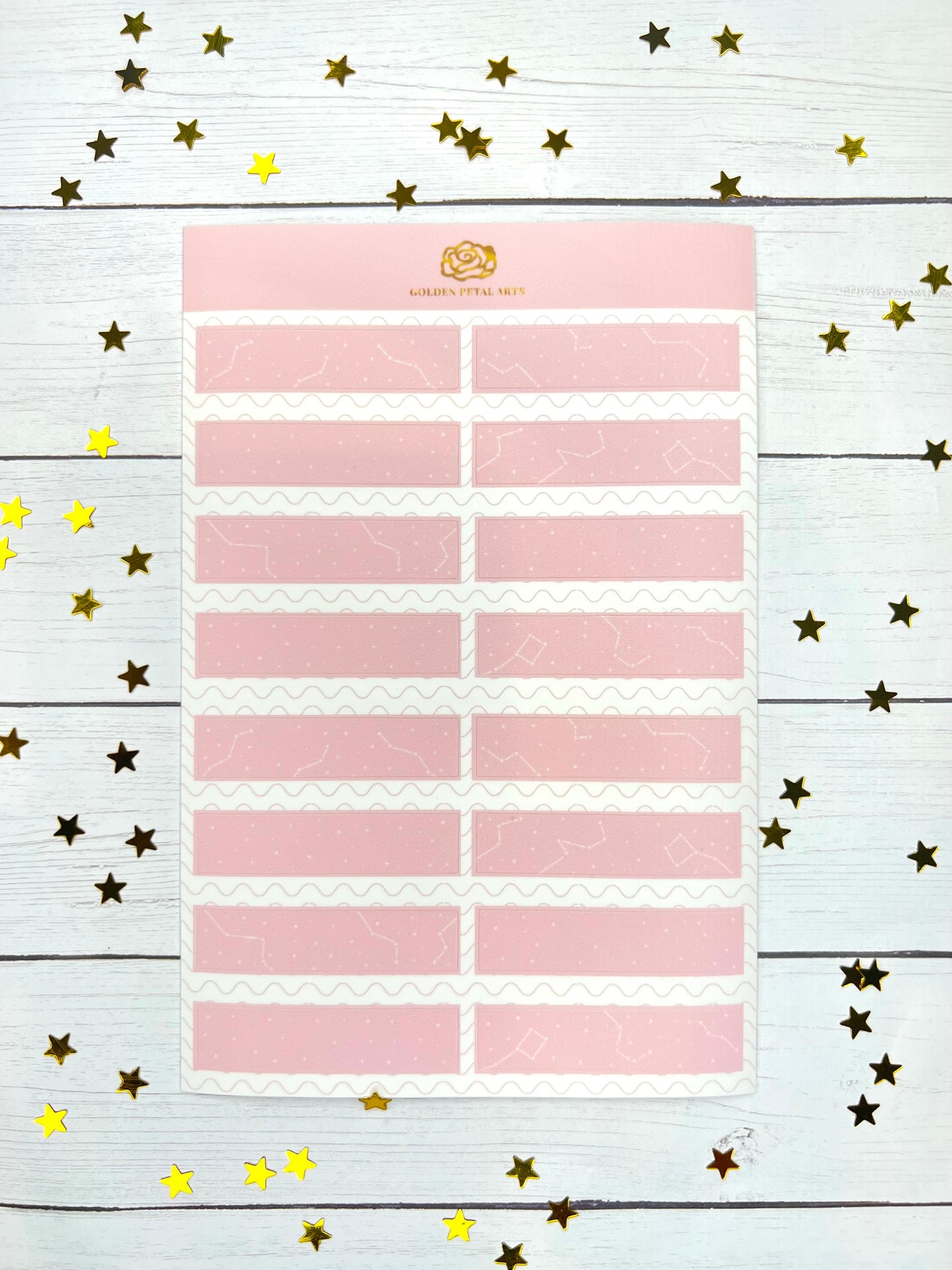 Light Pink Constellations Washi Tape Sticker Sheet