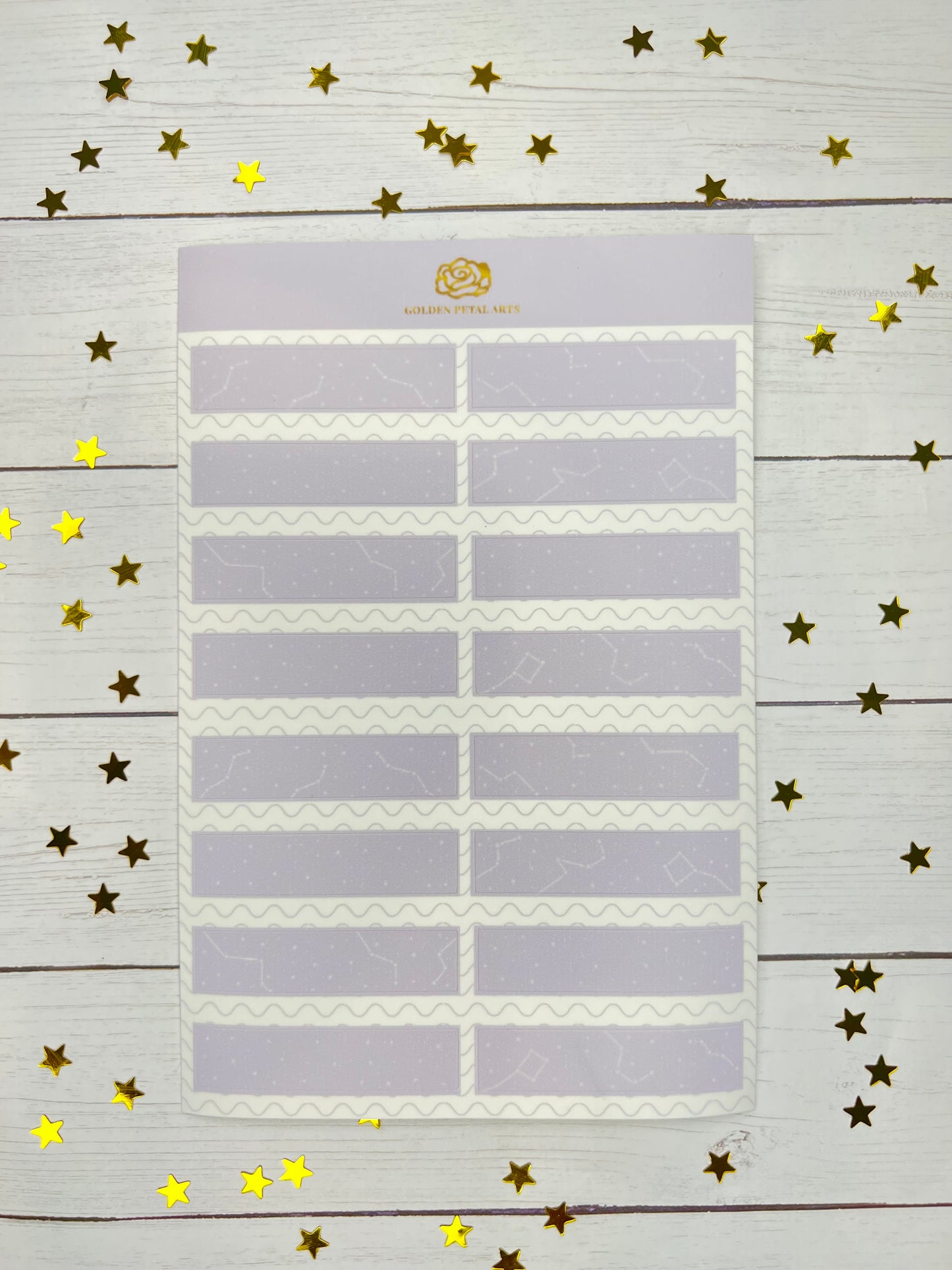 Light Purple Constellations Washi Tape Sticker Sheet