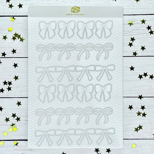 White Coquette Bows Sticker Sheet (1 pc)