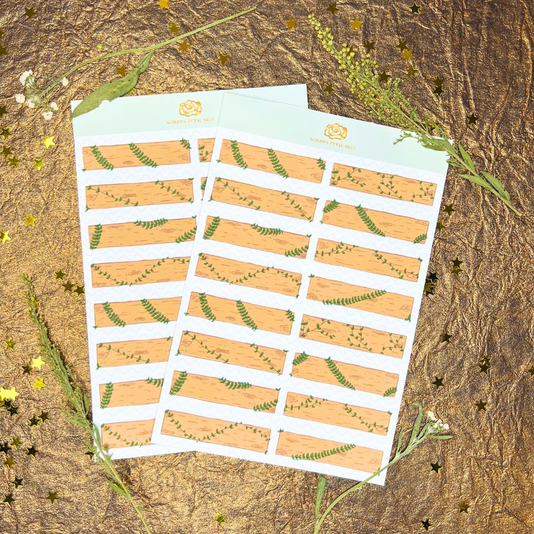 Plants Around Wood Washi Tape Sticker Sheet (1 pc)