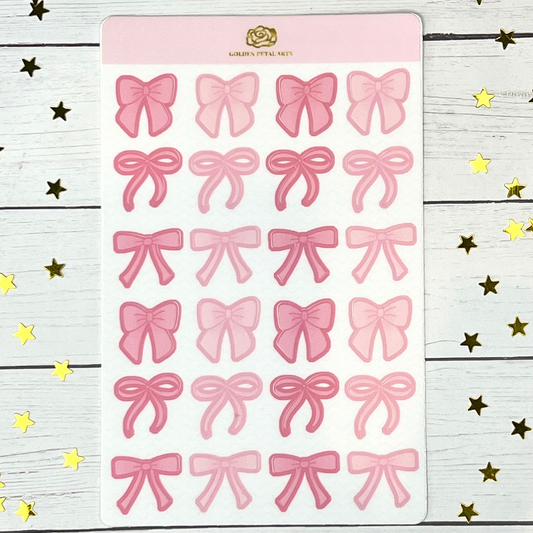 MIXED Pink Coquette Bow Sticker Sheet (1 pc)